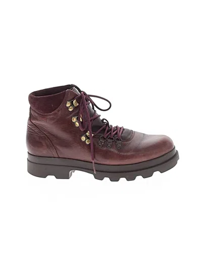 Pre-owned Camper Ankle Boots In Burgundy