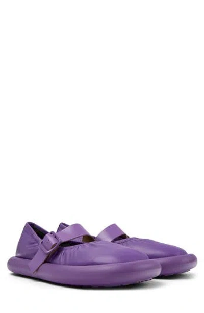 Camper Aqua Mary Jane Flat In Bright Purple