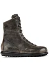 Camper Ariel Lace-up Leather Boots In Grey