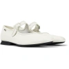 Camper Casi Myra Leather Ballerina Shoes In White