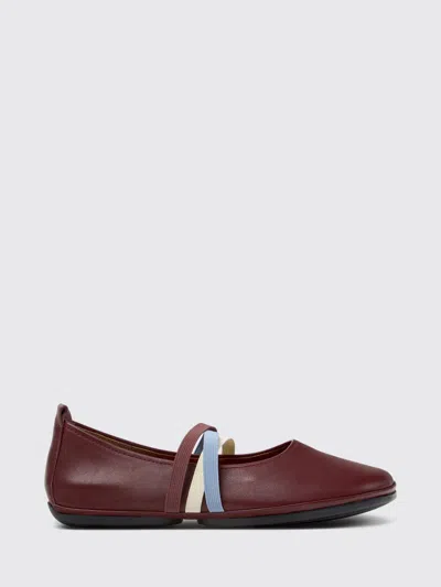Camper Ballet Flat Woman Color Burgundy In Brown