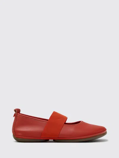 Camper Right Nina Leather Ballet Flats In Red