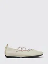 Camper Right Nina Lace-up Leather Ballet Flats In Animal Print