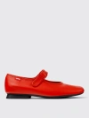 Camper Casi Myra Leather Ballerina Shoes In Red