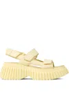 Camper Bcn Leather Touch-strap Sandals In Yellow