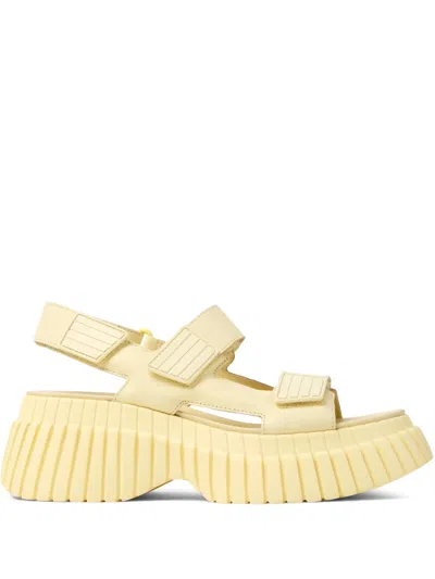 Camper Bcn Leather Touch-strap Sandals In Yellow