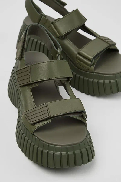 Camper Bcn Lightweight Leather Sandals In Green, Women's At Urban Outfitters