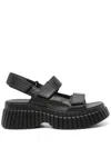 Camper Bcn Lightweight Leather Sandals In Black, Women's At Urban Outfitters In Black