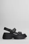 CAMPER BCN SANDALS IN BLACK LEATHER