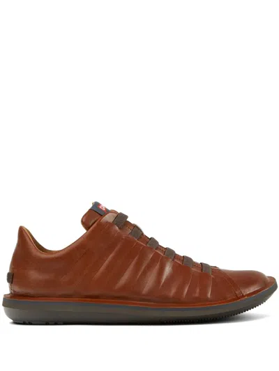 Camper Beetle Lace-up Leather Sneakers In Brown