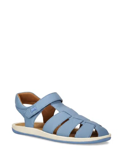 Camper Kids' Bicho Cage-style Leather Sandals In Blue
