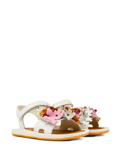 Camper Kids' Bicho Twins Floral-embellished Sandals In White