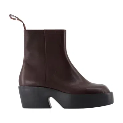 Camper Billie Ankle Boots In Burgundy