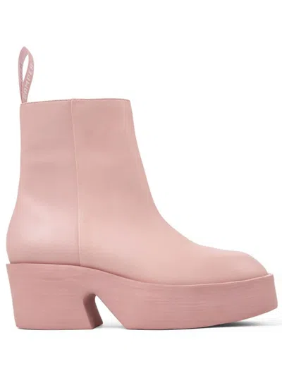 Camper Billie Leather Ankle Boots In Pink