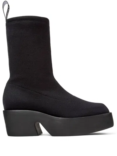 Camper Billie Leather Ankle Boots In Schwarz
