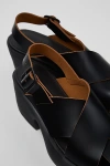 Camper Billie Leather Fisherman Sandal In Black, Women's At Urban Outfitters