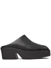 Camper Billie Leather Mules In Black