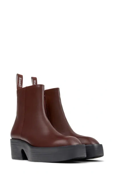 Camper Billie Platform Boot In Burgundy