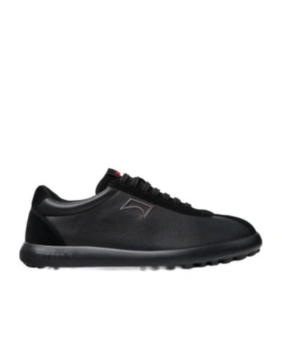 CAMPER BLACK LEATHER AND NUBUK SNEAKERS FOR MEN.