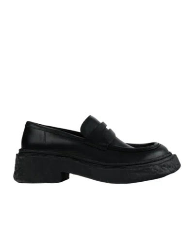 Camper Black Leather Loafers