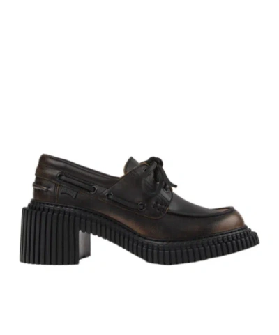 Camper Black Leather Moccasins For Women.