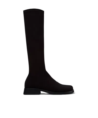 Camper Black Textile High Boots For Women.