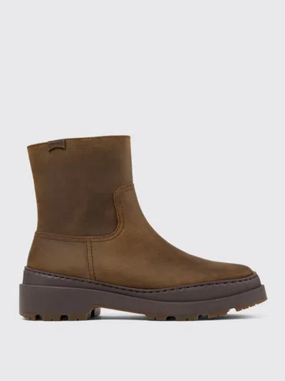 CAMPER FLAT ANKLE BOOTS CAMPER WOMAN COLOR BROWN,G18132032