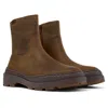 Camper Round-toe Suede Boots In Brown