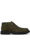 Camper Norman Lace-up Suede Boots In Verde