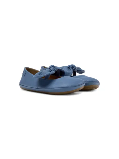 Camper Kids' Bow-embellished Ballerina Shoes In Blue