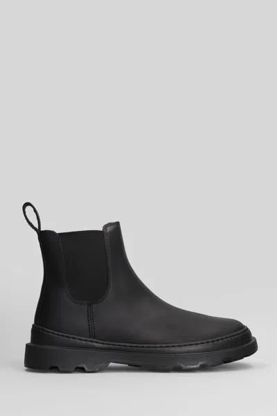 Camper Brutus Ankle Boots In Black Leather In Multi