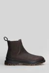 Camper Brutus Ankle Boots In Brown Leather In Multi