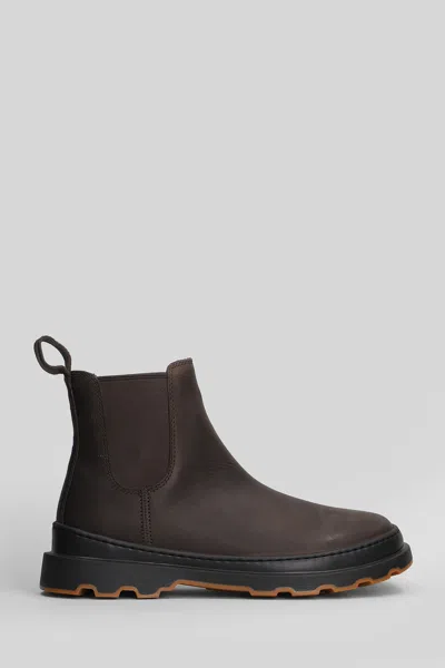 Camper Brutus Ankle Boots In Brown Leather In Multi