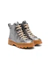 Camper Brutus Metallic Boots In Silver
