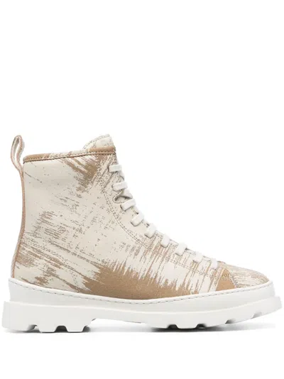 Camper Brutus Lace-up Boots In Neutrals