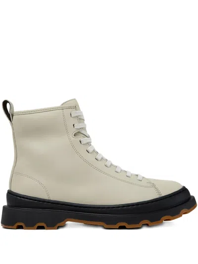 Camper Brutus+ Lace-up Chunky Sole Ankle Boots In Gray