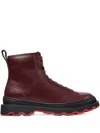 Camper Brutus Lace-up Combat Boots In Red
