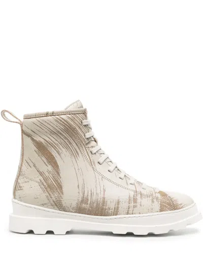 Camper Brutus Leather Ankle Boots In Neutrals
