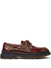 Camper Brutus Leather Lace-up Loafers In Red