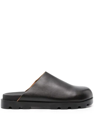 Camper Brutus Leather Mules In Black