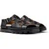 Camper Brutus Lightweight Leather Sandal In Black