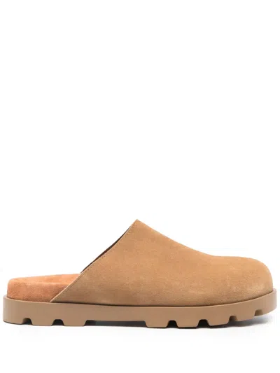 Camper Brutus Suede Mules In Brown
