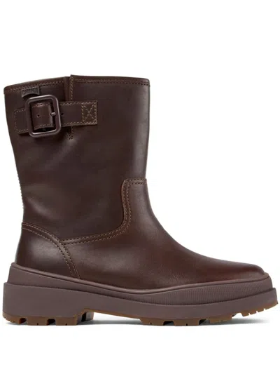 Camper Brutus Trek Leather Ankle Boots In Braun