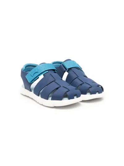 Camper Kids' Caged-design Touch-strap Sandals In Blue