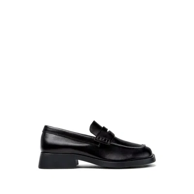 Camper Calf Leather Penny Loafer In Black
