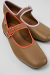 Camper Casi Myra Leather Ballerina Shoes In Brown