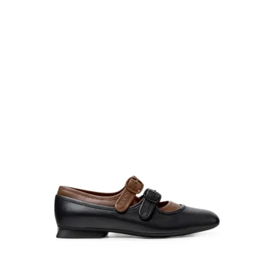 Camper Black Leather Ballerinas For Women.