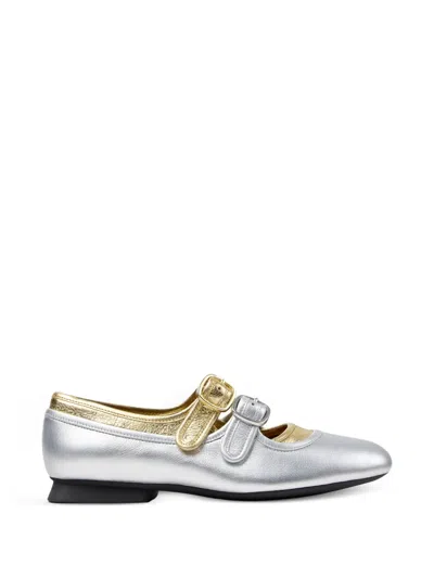 Camper Casi Myra Gray Leather Ballerinas For Women In Multi