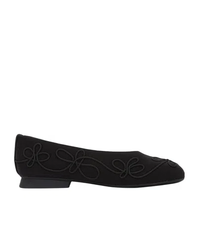 Camper Casi Myra Embroidered Ballerina Shoes In Black