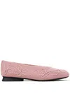 Camper Casi Myra Embroidered Ballerinas In Pink